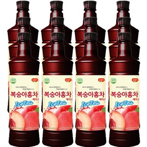 광야식품 복숭아홍차 베이스 아이스티 970ml, 12개