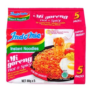 인도미 매운맛 미고랭 라면 5개입 Indomie Hot & Spicy Noodles, 1개, 5개