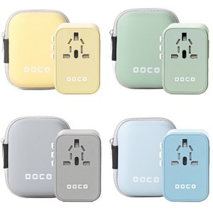 보코 해외 멀티어댑터 여행용 플러그 C타입 PD 5포트 초고속 충전, 블루, 1개