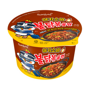 불닭볶음면 야끼소바 큰컵라면 100g, 3개