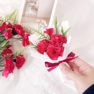 카네이션 미니 조화 꽃다발 납골당 봉안당 꾸미기, 3.미니카네이션(레드),고무흡착판