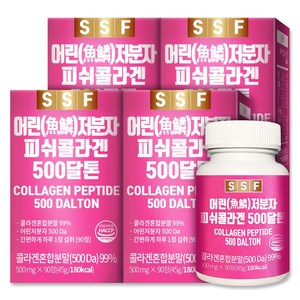 순수식품 500달톤 저분자 피쉬콜라겐 정제 타블렛, 90정, 4개