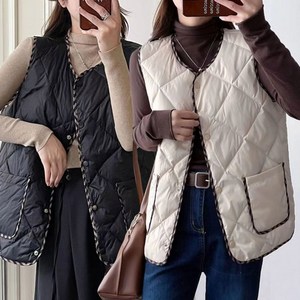 [킨솔몰]1+1 여성 데일리 퀄팅 누빔 패딩 조끼