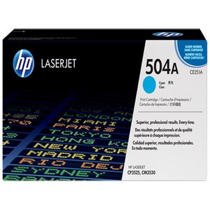 HP 정품토너 No.504A CE251A 파랑 CP3525dn 7K CP3525n, 1개