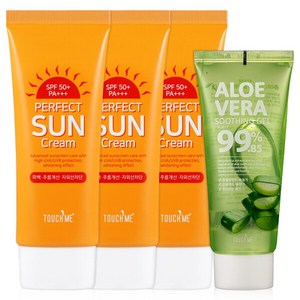 [터치미] 퍼펙트 자외선차단 선크림 60mlX3개 SPF50+PA+++3중기능성 데일리선크림, 60ml, 3개