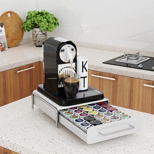 루나홈 캡슐커피 보관함 서랍형 모든 캡슐 호환형, 화이트, 1개