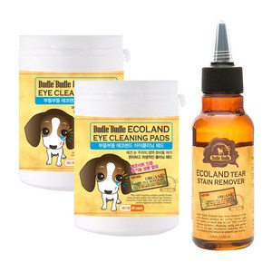 부들부들 에코랜드 강아지 눈물 아이클리닝 패드 40매 2개 + 눈물자국지우개 120ml 1개