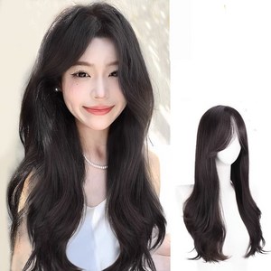 에타이피 긴머리 볼륨 펌 블랙브라운 통가발 전체 60cm, 1개