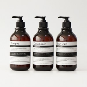 호텔느낌 욕실 디스펜서 샴푸통 용기 520ml 3종 세트, 블랙+화이트, 1개