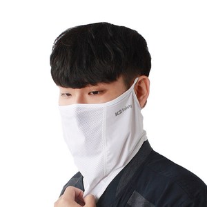 K2 귀걸이형 페이스커버 쿨링 넥마스크 2개입 골프마스크 여름 자외선차단 통풍 햇빛가리개, 화이트
