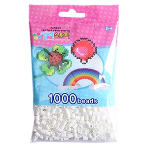 컬러비즈 5mm55g1000개900원, 1개, S01-싱글비즈 흰색(white)