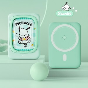 GOYES 산리오 캐릭터 보조배터리 대용량 무선충전 20000mAh, 그린포차코