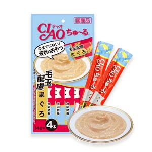 이나바 챠오츄르 고양이 마약간식 (SC-101)CIAO 츄르 헤어볼케어 참치 4p, 단품