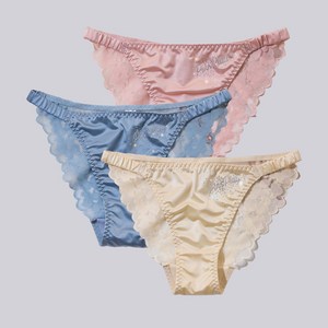 여성 레이스 팬티 컴포트 스판 새틴 삼각팬티 3종 세트 Women's Underpants