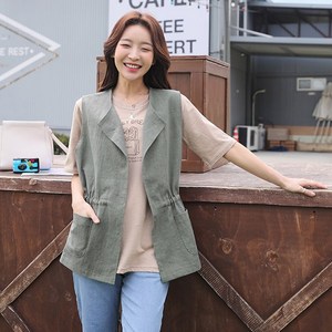 [마이더스비] 토즌 스트링 린넨 조끼