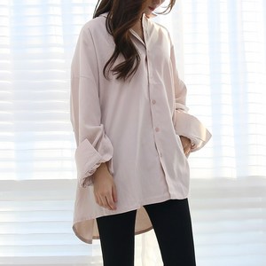 데이프릴 여성용 루엘 루즈핏 오버핏 벌룬 롱셔츠