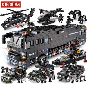키뿜 레고호환 블록 SWAT 경찰특공대 전투버스 7 in 1 1092pcs 키즈블럭 미니블럭 블록놀이