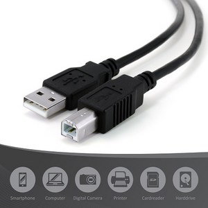 마이크로텍 USB 2.0 AM-AB케이블 삼성 캐논 HP 프린터 복합기 연결선 연장선 0.3m 1M 3M 5M 10M, 7m, 1개