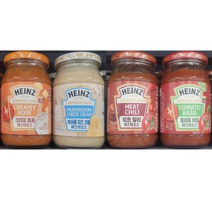 HEINZ 하인즈 파스타소스 350g (1.크리미 로제 2.머쉬룸 치즈 크림 3.미트 칠리 4.토마토 바질 / 4종 택1), 1개