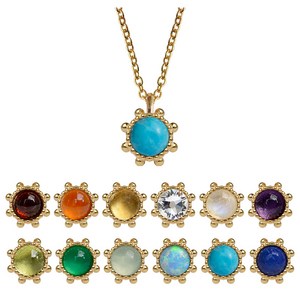 반지소 실버925 탄생석 천연 원석 은 목걸이 생일선물 라온