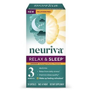 Neuriva 천연 수면 보조 L-테아닌이 함유 일상적 스트레스로부터 휴식을 취하는 데 도움 상쾌한 회복 수면 지원 Ashwagandha 30ct 캡슐 숙면취하는법