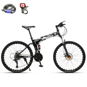 AXINE 접이식자전거 출퇴근용 성인 접는 경량 휴대용 24 26인치, 24인치 21단, 기본형(블랙+화이트)