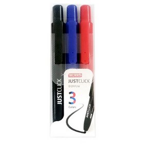 저스트클릭 유성매직세트 M, Black + Blue + Red, 3개