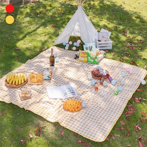 피크닉 야외 비치 방수 휴대용 돗자리 매트 150x200, 옐로우