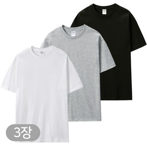 어반티 1+1+1 17수 베이직 라운드 반팔티 3장세트 무지 흰티 남여공용 면티 빅사이즈 반팔 티셔츠