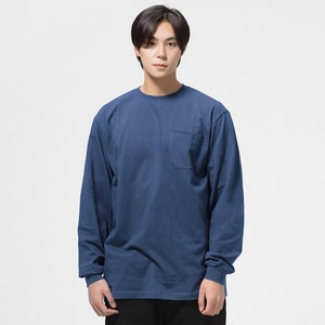 그랜피니 남여공용 베이직 무지 포켓 긴팔 티셔츠