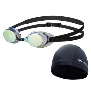 피닉스 노패킹 미러 수경 PR-201M+스판수모 SET, 골드