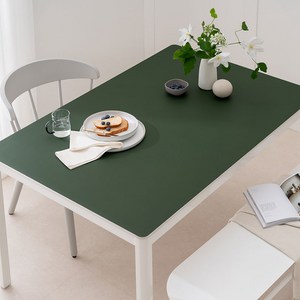 (14colors 11size) 롤로아 100% 방수 가죽 식탁보 테이블보, 180x90cm, 양면-1 (Green+Gray), 1개