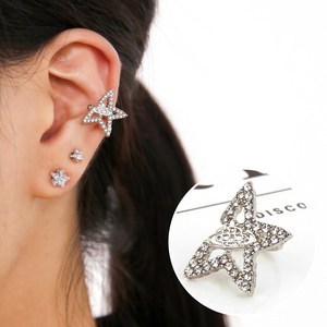 일호장신구 빅 별 행성 이어커프 심플 큐빅 귀 안뚫은 귀찌 귓바퀴 포인트 주얼리