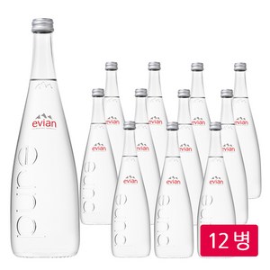 에비앙 글라스 생수, 750ml, 12개