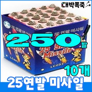 (연발폭죽 10묶음) 폭죽세트 불꽃놀이, 1-25연발 미사일10개