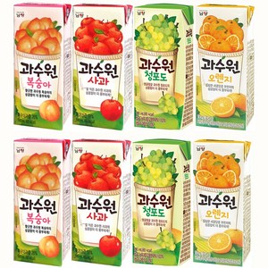 마셔몰 드링크팩 세트 과수원 4가지맛 복숭아 사과 오렌지 청포도 각12팩 총48팩, 190ml, 48개