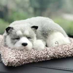 PGK 자동차 내부 공기정화 잠자는 강아지 장식 방향제 인형 / 대시보드 냄새 탈취 제습 방향 재사용 가능, 활성탄동물장식품, 허스키, 1개