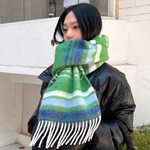 블루씨티 데시 스트라이프 폭닥 빅 겨울 머플러 목도리