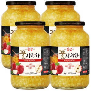 꽃샘 꿀 사과차, 1kg, 4개