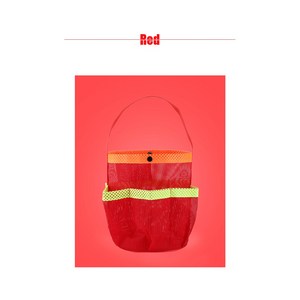 다용도 망사 목욕 복주머니 가방 소, 레드-콤비