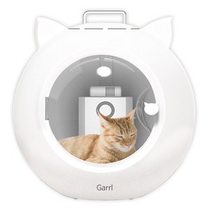 Garrl 반려동물 드라이룸 펫건조기 강아지 고양이 드라이기 털 드라이어 고양이 귀 모양, 화이트