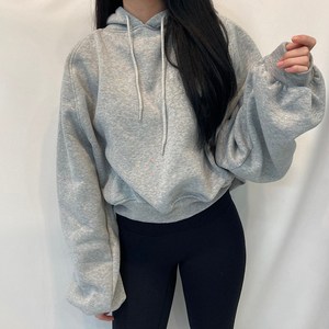 VANANA2 여성용 퍼프 소매 기모 후드 기모소재