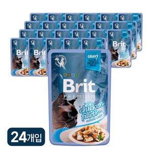 브릿 프리미엄 캣 파우치 고양이 사료, 닭, 85g, 24개