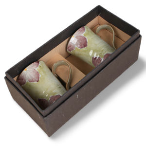 머그컵 2p세트 접시꽃 부부 카페 도자기 머그잔 티컵 200ml, 2개