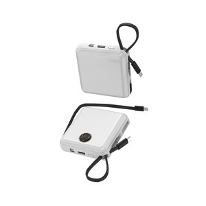 18W 20000mAh 대용량 미니 보조배터리, 화이트