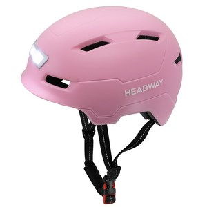헤드웨이 전후방 LED 라이트 전기스쿠터 자전거 전동킥보드 헬멧 E3-10L, 무광 핑크, 1개