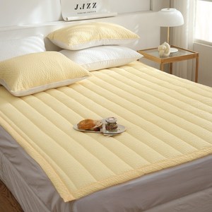 플로라 리플 시어서커 여름 침대패드, 옐로우