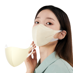 CLA 귀편한 소프트핏 새부리형 컬러 마스크 중형, 5개입, 8개, 크림베이지