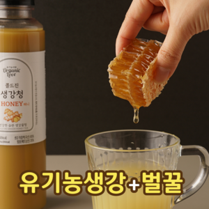 유기농생강 꿀생강청 생강차 벌꿀 수제 진저 콜드진 생강청, 1개, 550g, 1개입, 550ml