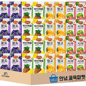 [안녕골목마켓] 델몬트 드링크 망고 8개 포도 8개 사과 8개 파인애플 8개 총 32개, 1세트, 190ml